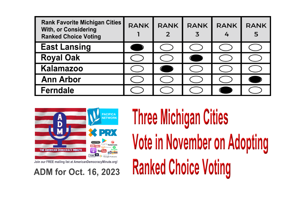 Three Michigan Cities Vote in November on Adopting Ranked Choice Voting